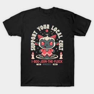 Support Your Local Cult - Creepy Cute Satanic Lamb - Join The Flock T-Shirt